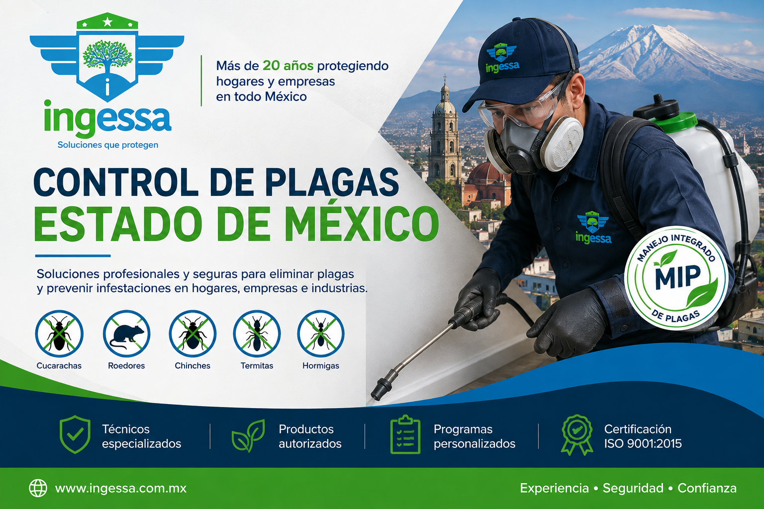 Servicio profesional de control de plagas en Estado de México por INGESSA